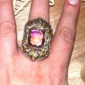 VTG Sterling gold and Bi color Tourmaline